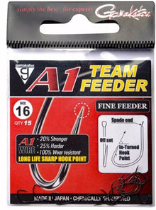 Куки GAMAKATSU A1 TEAM FEEDER FINE в опаковка, размер 16, 20% по-здрави и 100% устойчиви на износ.