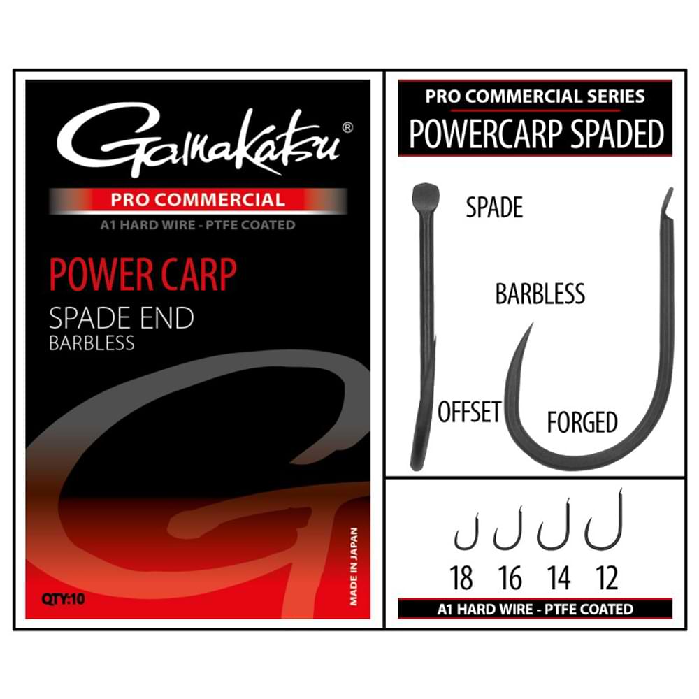 Cârlige GAMAKATSU PRO-C POWER CARP SPADE A1 PTFE - BLACK