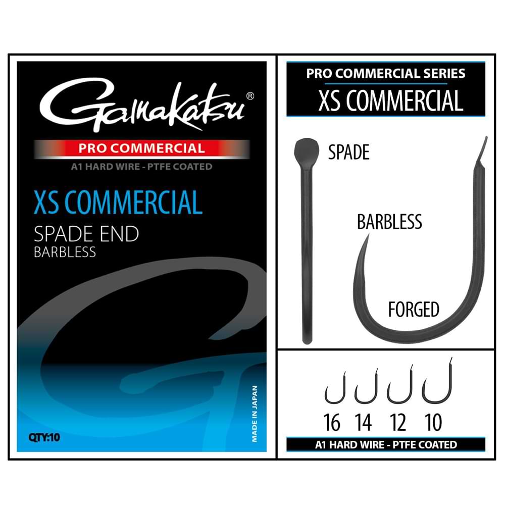 Куки GAMAKATSU PRO-C XS COMMERCIAL SPADE A1 PTFE - BLACK