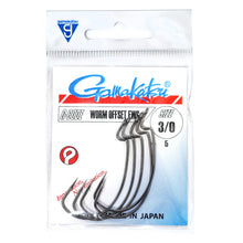 Офестни куки GAMAKATSU OFFSET EWG - BLACK в опаковка, размер 3/0, идеални за риболов с големи силикони.