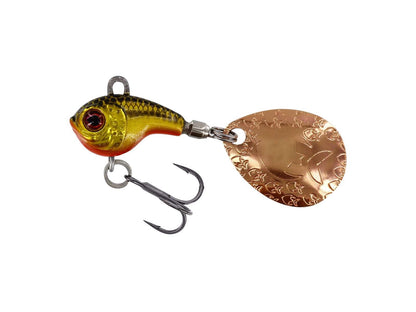 Спинер Westin DropBite Tungsten Spin Tail Jig с двойна кука и оранжево-зелено тяло за риболов