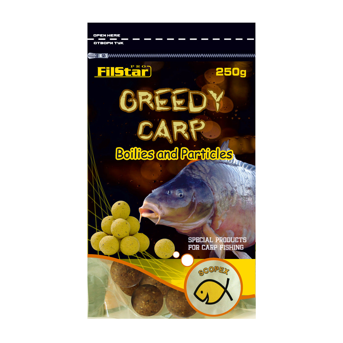 Protein boilies FilStar Greedy Carp - 250 g