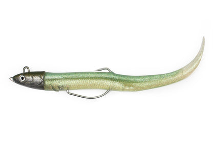 Силиконова примамка GT-Bio Nova Eel - Combo - Бисмут в зелен цвят, идеална за риболов и замяна на оловни примамки.