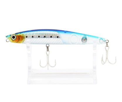 Воблер Sea Buzz Panic Tail 95F Topwater - 9.5cm/8.5g с тънък pencil профил и ефективни тройни куки.