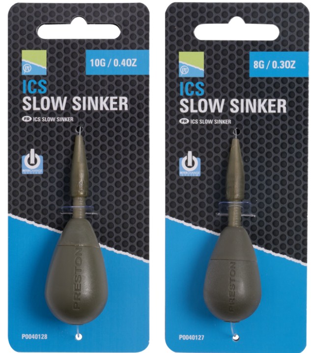 Бавнопотъващи тежести PRESTON ICS SLOW SINKER - 10g и 8g, риболовни такъми за ефективно риболов.
