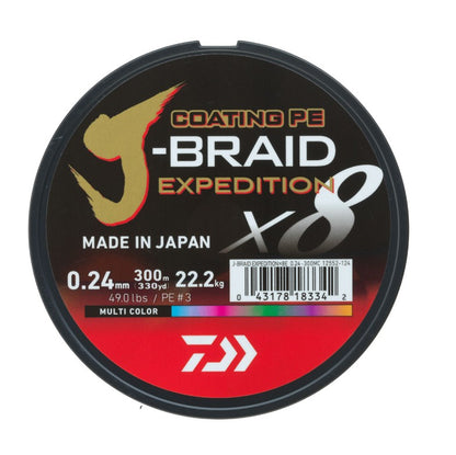 Плетено влакно Daiwa J-BRAID EXPEDITION X8 MULTICOLOR -300m