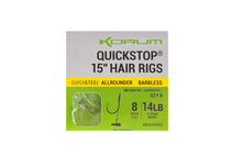 Вързани куки без контра KORUM Big Fish Hair Rigs W/Quickstops - No 12 (38cm)