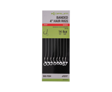 Вързани куки с контра на косъм KORUM BANDED HAIR RIGS BARBED (4 inch/10cm)