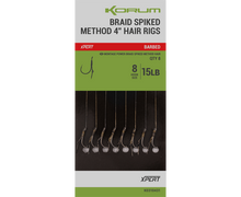 Вързани куки с контра на косъм KORUM POWER BRAID SPIKED METHOD HAIR RIGS (4inch/10cm)