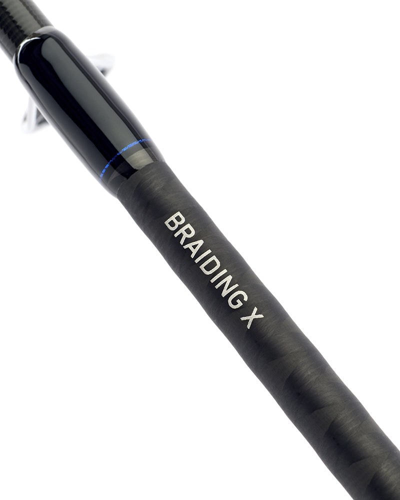 Спининг въдици DAIWA LABRAX - New model 2025, показващи детайли от дръжката на модел BRAIDING X.