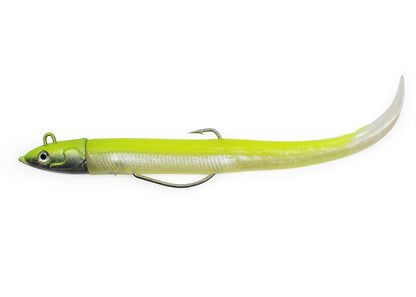 Силиконова примамка GT-Bio Nova Eel - Combo - Бисмут в лимонен флуоресцентен цвят с джиг глава
