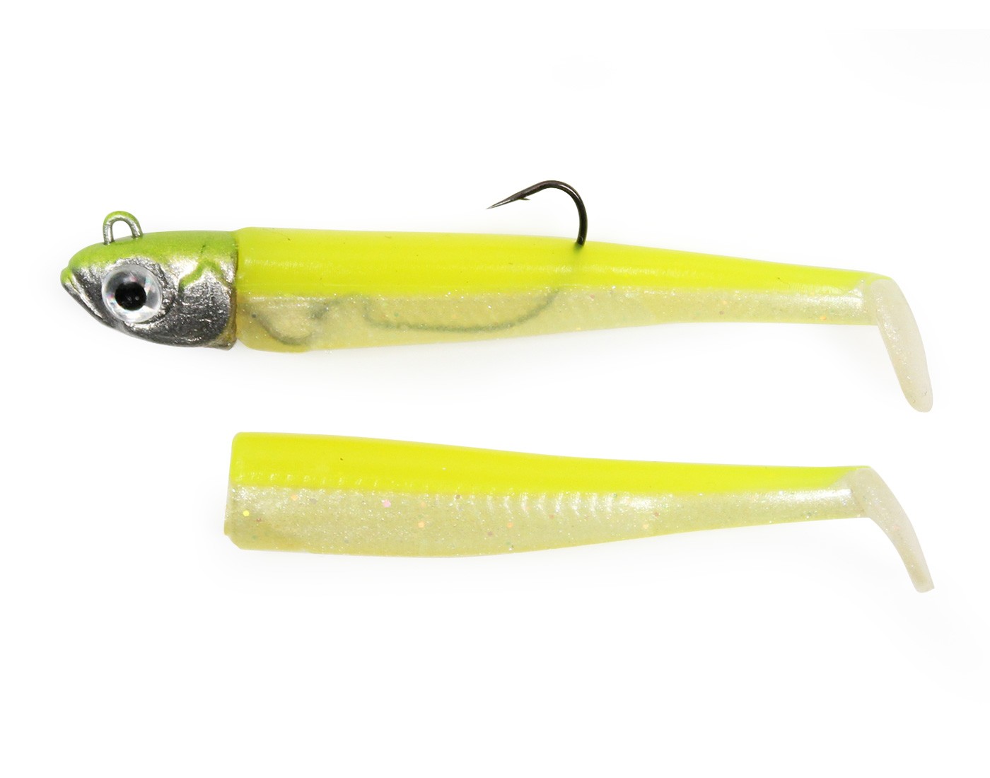 Силиконови примамки GT-Bio Roller Shad - Combo - Бисмут в жълт цвят с блестящ финиш за ефективен риболов.