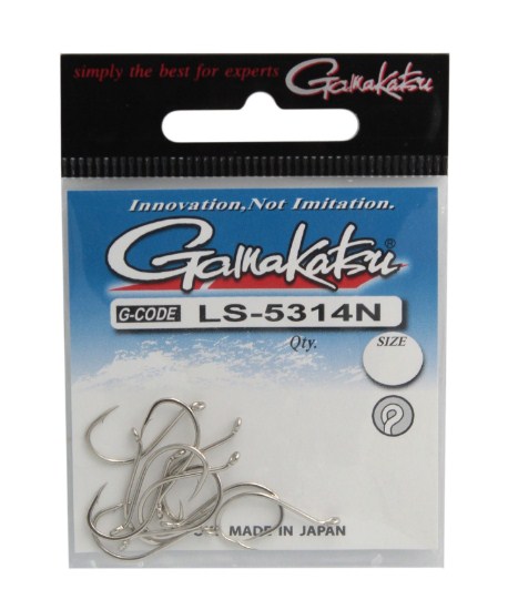 Куки GAMAKATSU LS 5314N - NICKEL в опаковка с 10 бр, идеални за шаранджийски риболов, произведени в Япония.