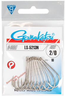 Куки GAMAKATSU LS 5213N - NICKEL (10 броя в опаковка) в опаковка с размер 2/0.