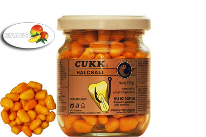 Сладка царевица Cukk - различни аромати, манго, буркан с цели зърна за риболов.