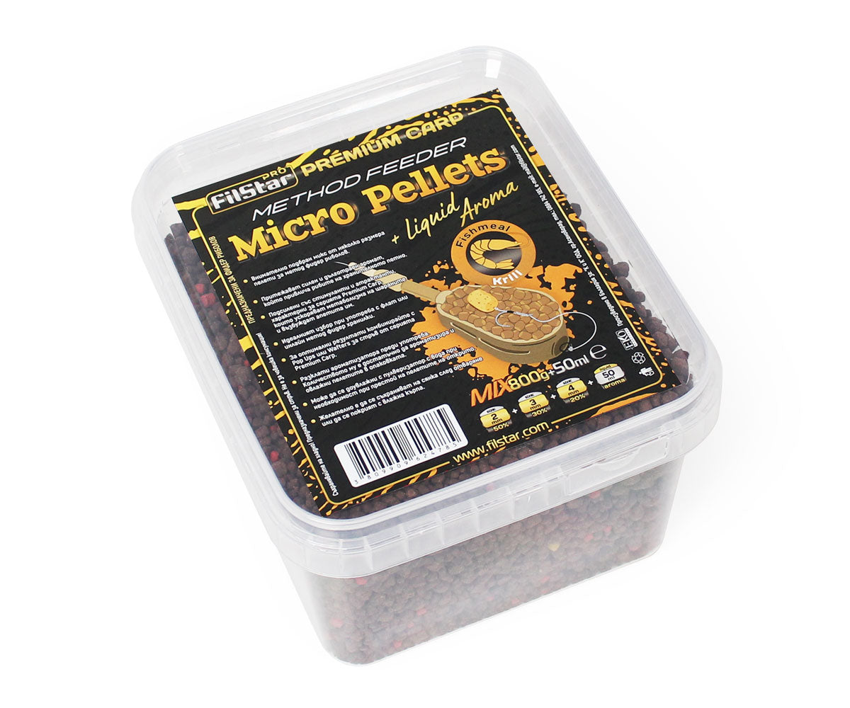 Micro pellets mix + Liquid flavour FILSTAR Premium Carp Method Feeder - 800g