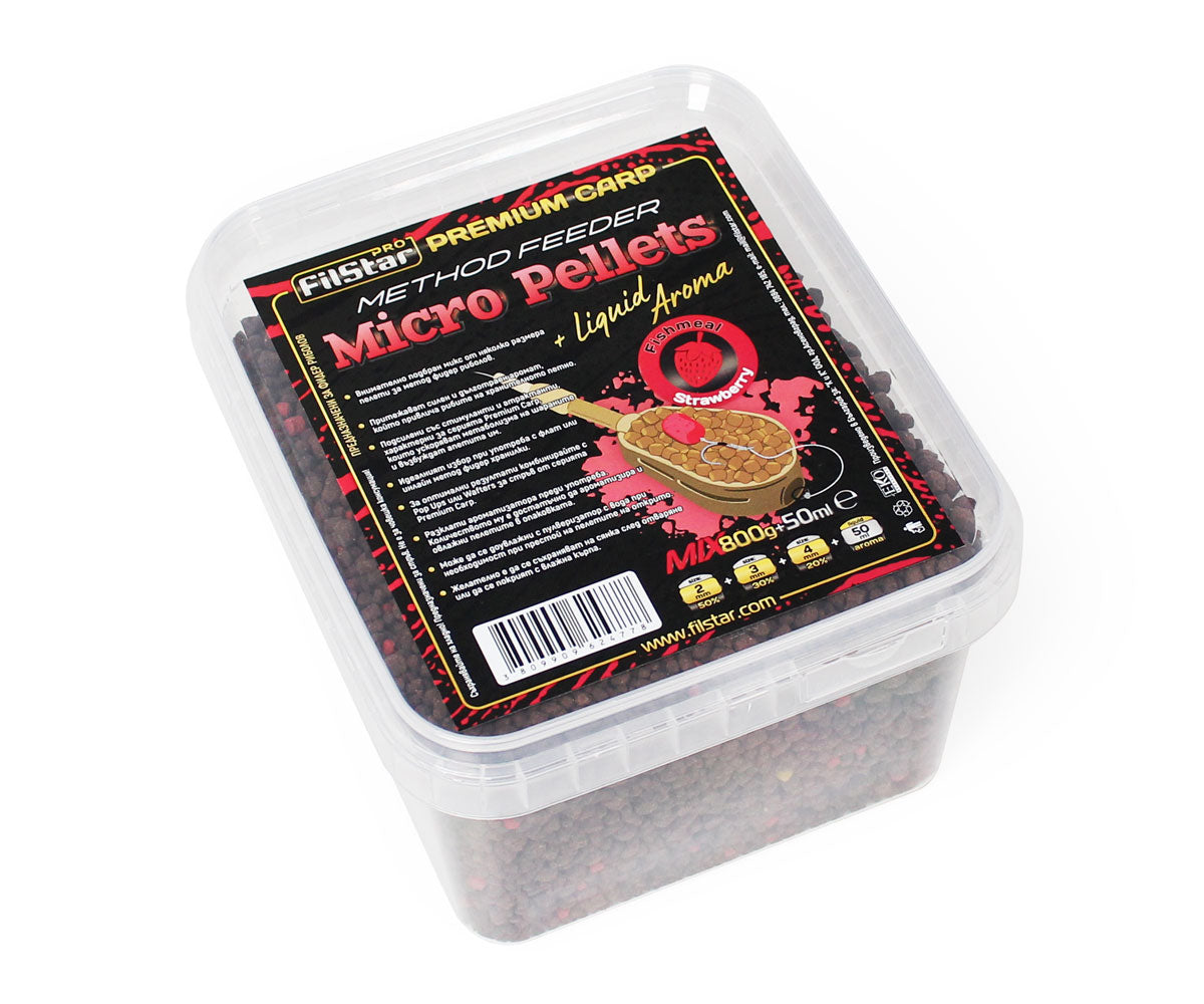 Micro pellets mix + Liquid flavour FILSTAR Premium Carp Method Feeder - 800g