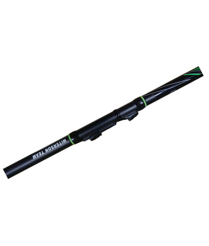 Телеcкопична мач въдица MITERSON EVOLUTIONART MISSILE EXCLUSIVE NEW DESIGN IMC 4.20m/30-90gr в черен цвят с зелени акценти.