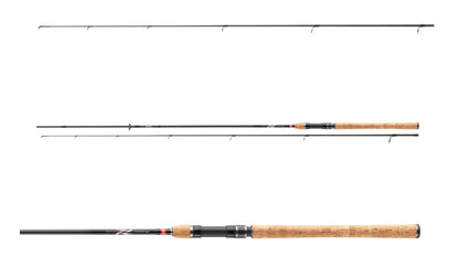 Спининг въдици DAIWA '25 NINJA X JIGGERSPIN - 2.40/2.70m, рибарски такъми, черен риболовен прът с коркова дръжка.