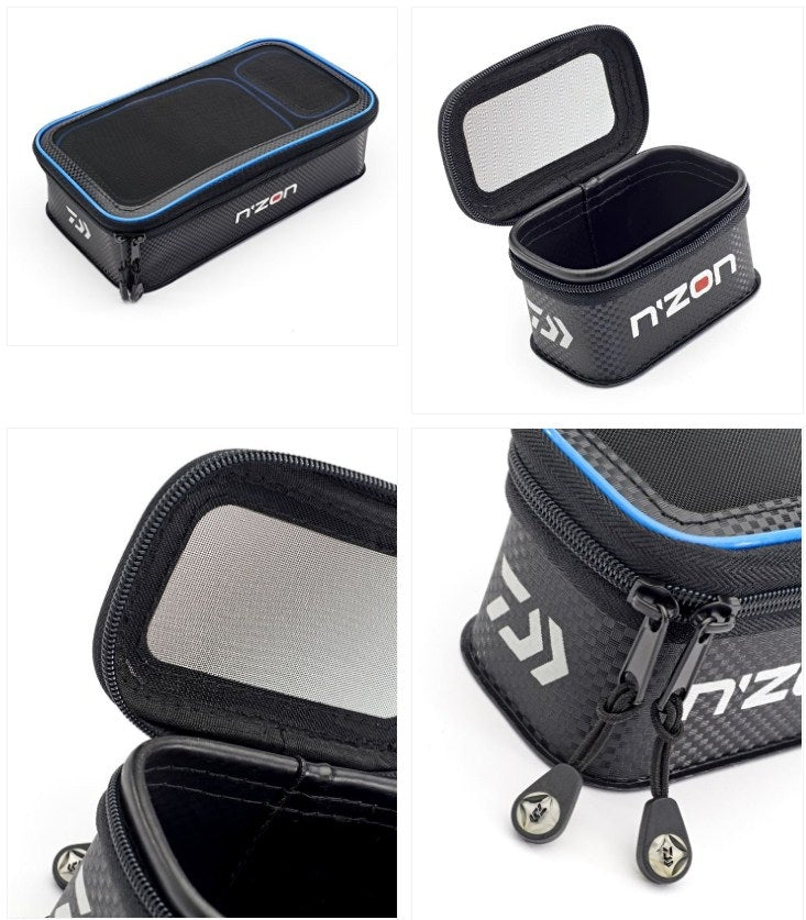 Комплект кутии за стръв DAIWA NZON EVA MESH BAIT SET - черни EVA кутии с цип и микро мрежа.