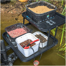 Маса за платформа PRESTON Offbox 36 Double Decker Side Tray Small с рибарски такъми и примамки за риболов
