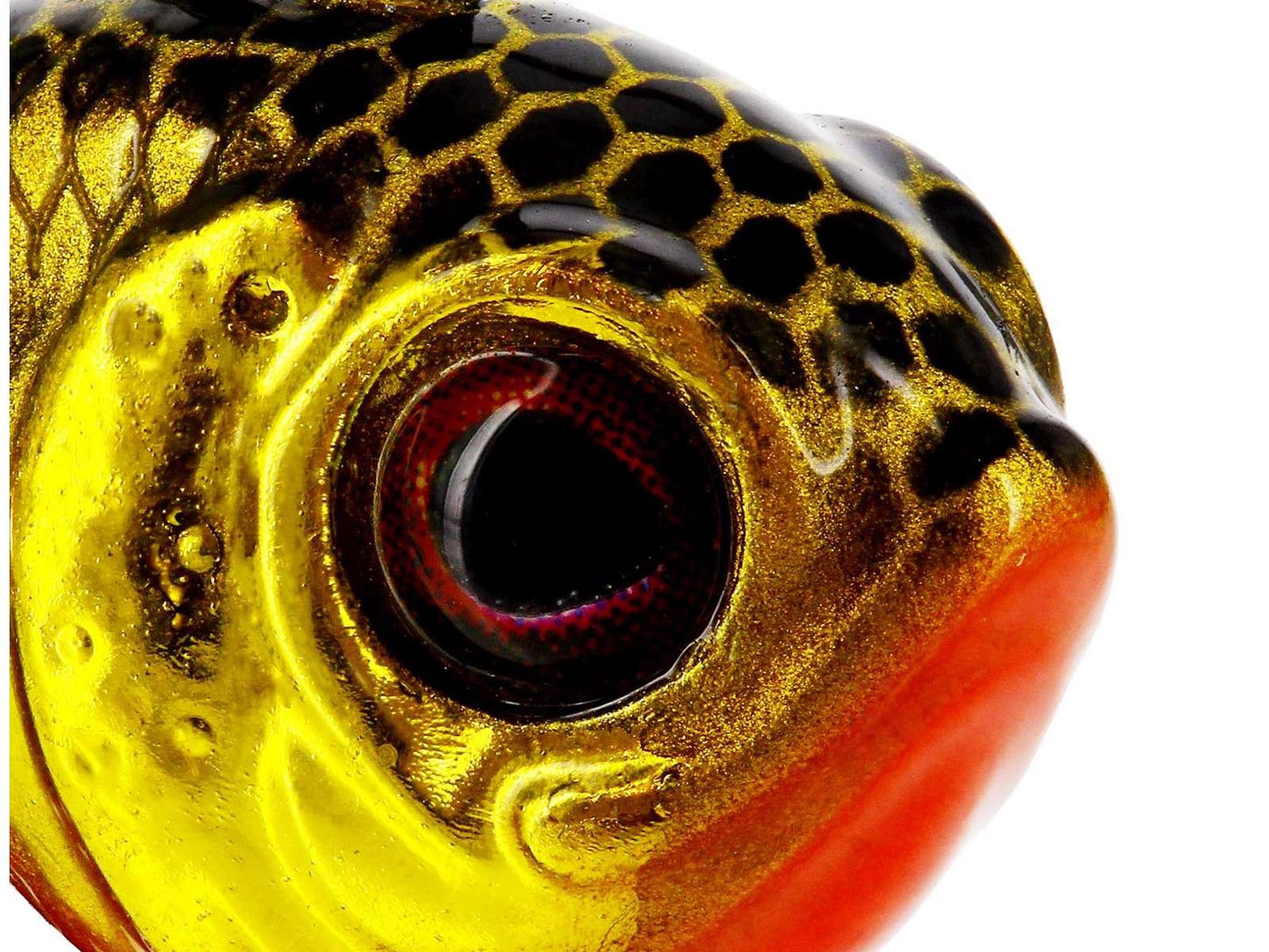 Спинер Westin DropBite Tungsten Spin Tail Jig с детайлна визия на главата на воблер.