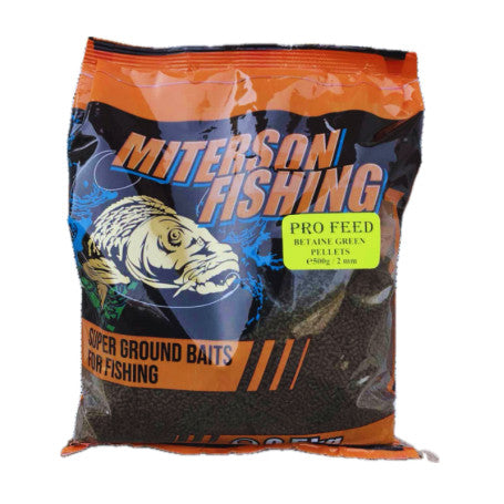Mикро Пелети Miterson Fishing Pro Feed Betaine Green - 2mm, пакет с риболовни пелети за примамка.