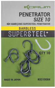 Cârlige fără spin KORUM PENETRATOR HOOKS BARBLESS