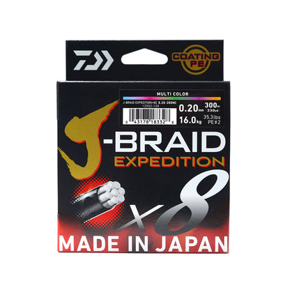 Плетено влакно Daiwa J-BRAID EXPEDITION X8 MULTICOLOR -300m