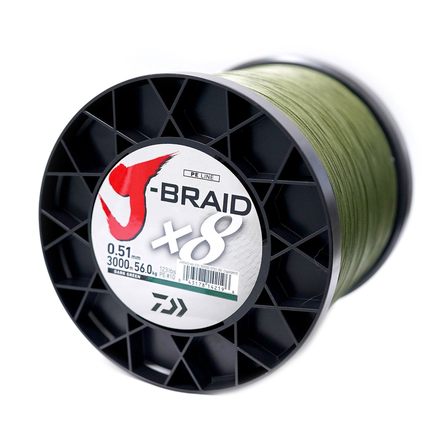 Braided line Daiwa J-BRAID X8 DARK GREEN (dark green) - 3000m
