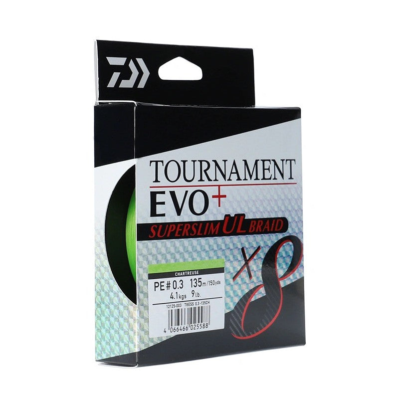 Braided line DAIWA TOURNAMENT 8 BRAID EVO+ SUPERSLIM CHARTREUSE (yellow) - 135m