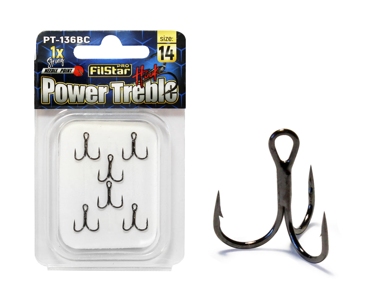 Тройни куки FILSTAR Power Treble 136BC-1X BLACK CHROME