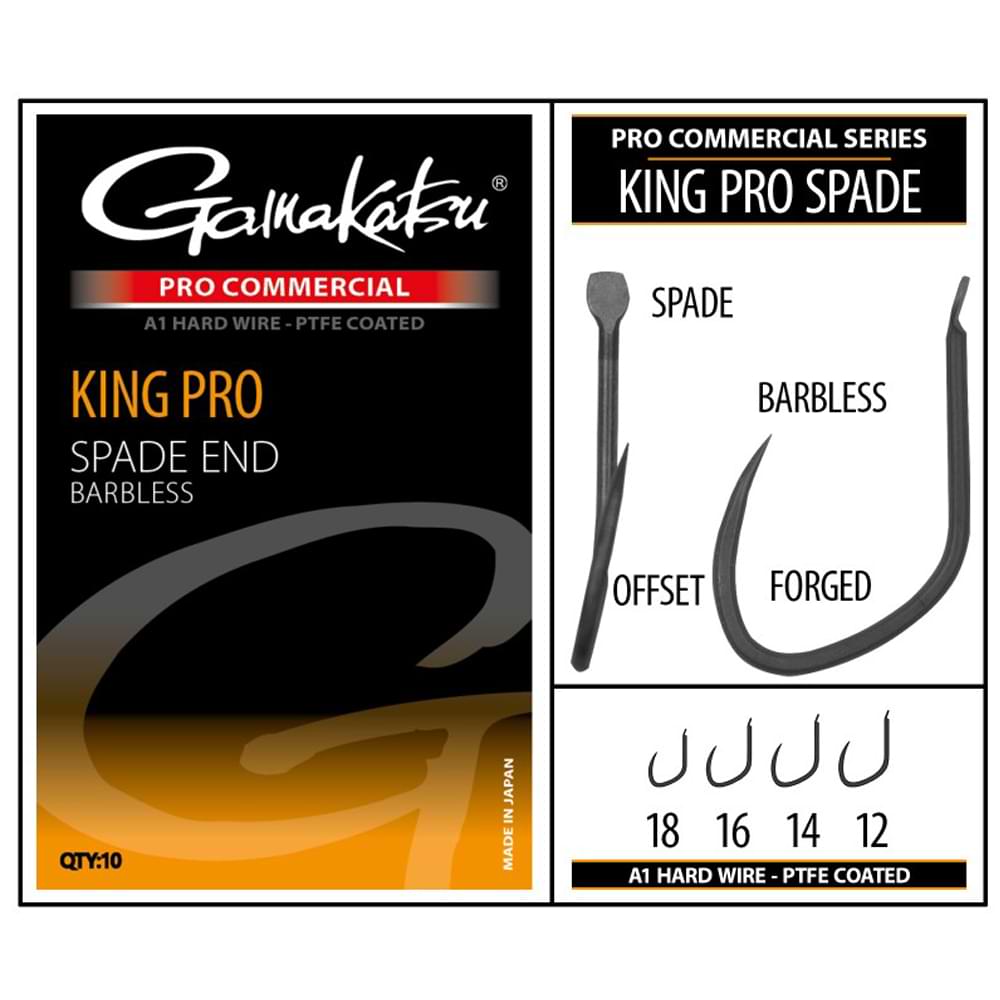 GAMAKATSU PRO-C KING PRO SPADE A1 PTFE hooks - Black