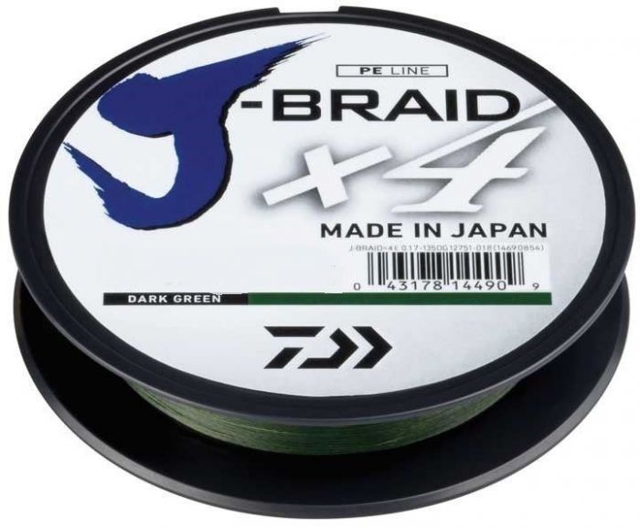 Плетено влакно Daiwa J-BRAID X4 DARK GREEN (тъмно зелено) - 270м