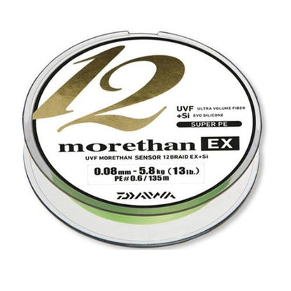 Плетено влакно Daiwa MORETHAN 12 BRAID EX+SI LIME GREEN (зелено) - 135m