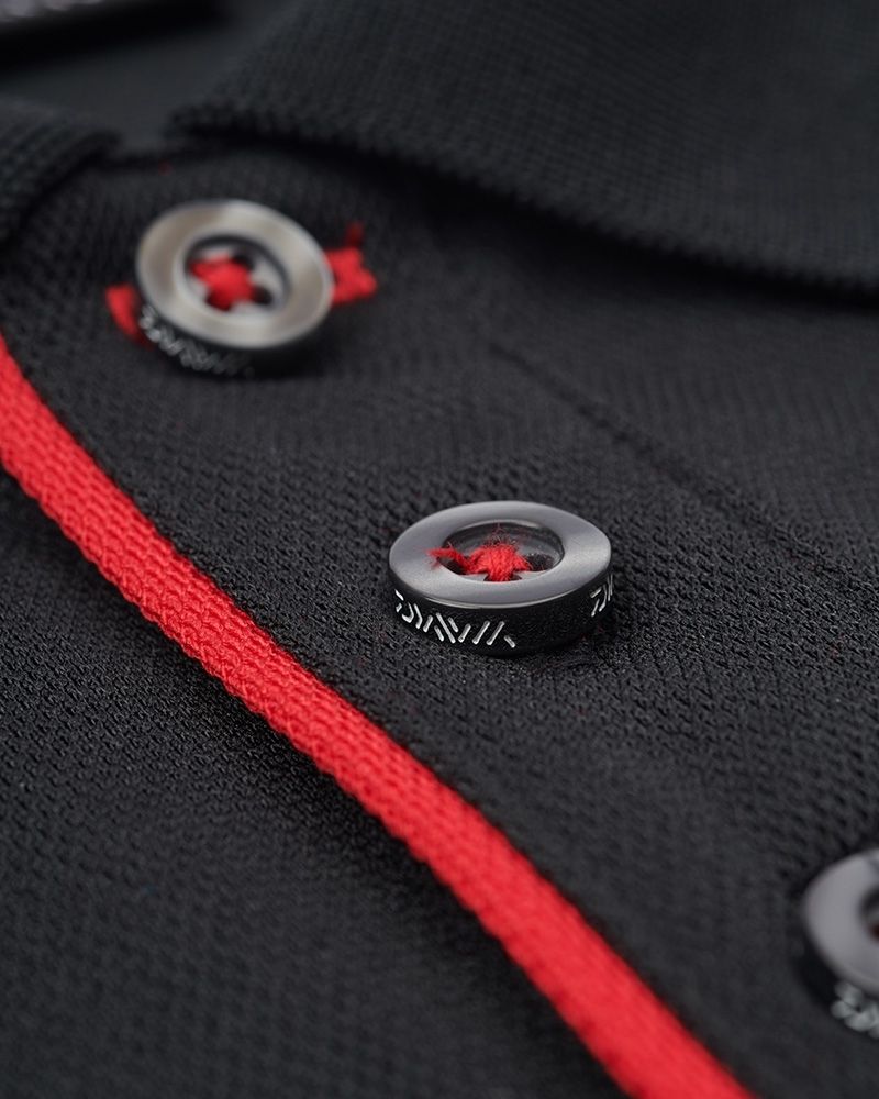 T-shirt with collar DAIWA TOURNAMENT - black/red