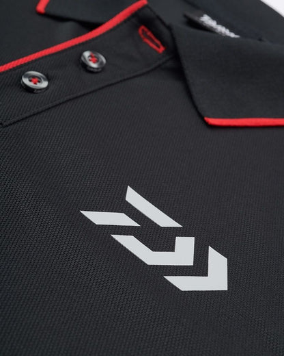 T-shirt with collar DAIWA TOURNAMENT - black/red