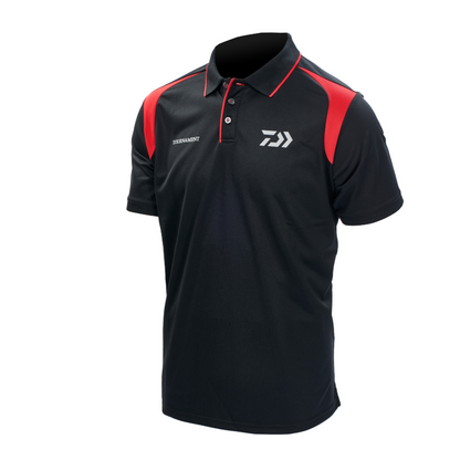 T-shirt with collar DAIWA TOURNAMENT - black/red