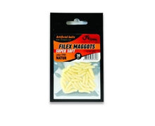 Изкуствени бели червеи Fil Fishing MAGGOTS - опаковка 30 броя, естествен вид за улов на риба.