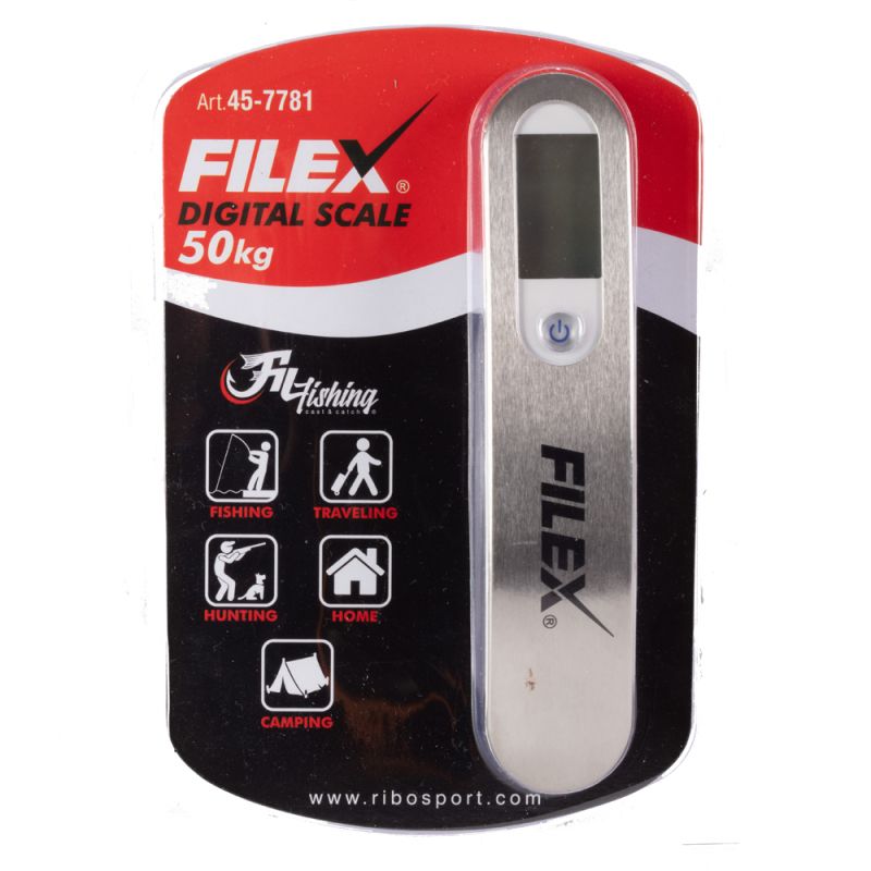 Дигитален кантар Fil Fishing DIGITAL SCALE 50kg, лек и компактен за риболов, лов и пътуване.