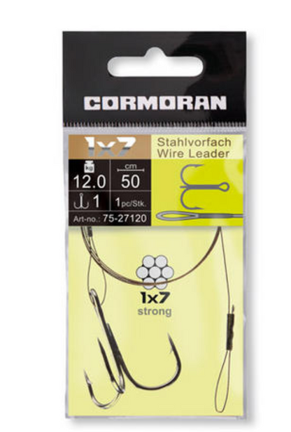 Металлический поводок с тройник - Cormoran 1x7 Wire Leader / 50 cm