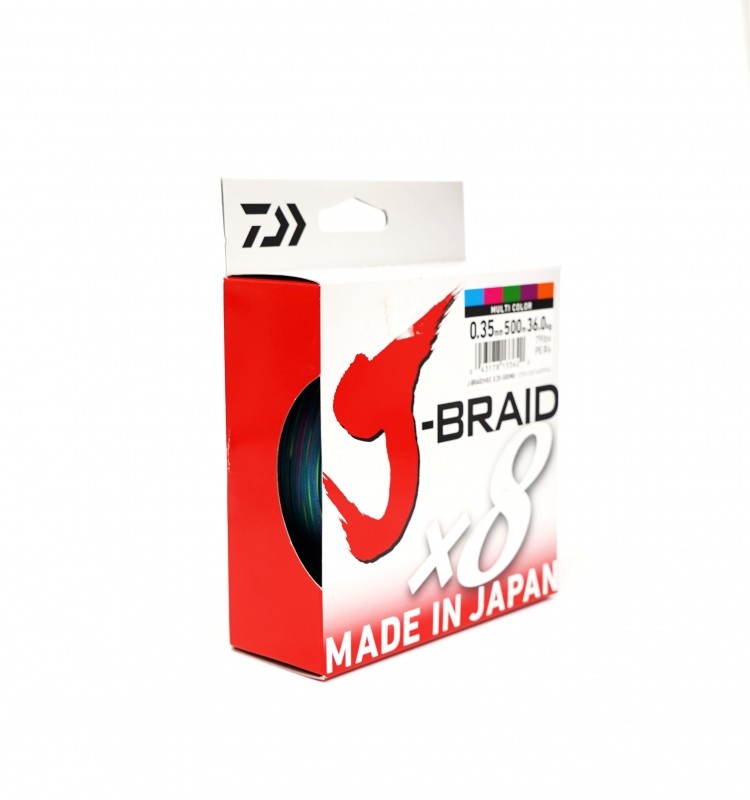 Плетено влакно Daiwa J-BRAID X8 MULTICOLOUR (мултиколор) - 500m
