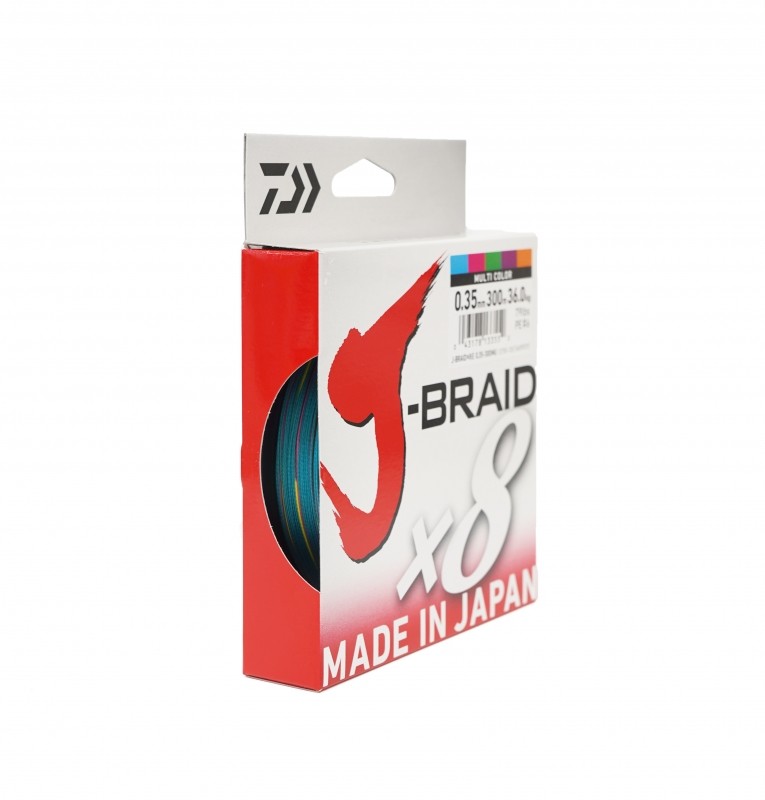 Νήμα braided Daiwa J-BRAID X8 MULTICOLOUR (πολύχρωμο) - 300m