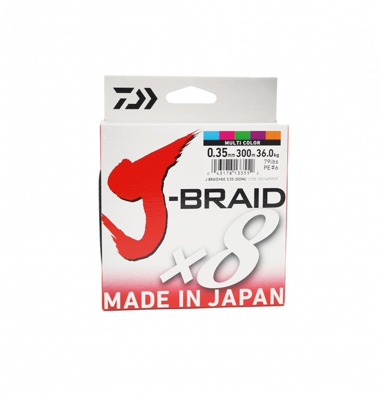 Νήμα braided Daiwa J-BRAID X8 MULTICOLOUR (πολύχρωμο) - 300m