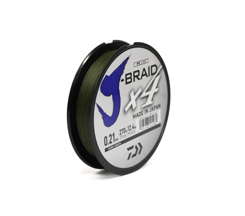 Плетено влакно Daiwa J-BRAID X4 DARK GREEN (тъмно зелено) - 270м