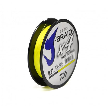 Braided line Daiwa J-BRAID X4 YELLOW (yellow) - 135 m