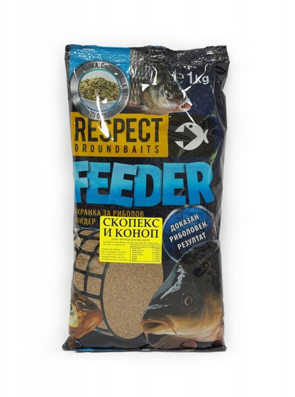 Прикормка Respect Фидер Скопекс и Конопля - 1kg