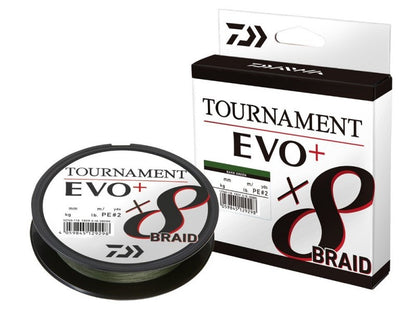 Плетено влакно Daiwa TOURNAMENT X8 BRAID EVO+ DARK GREEN (тъмно зелено) - 135м