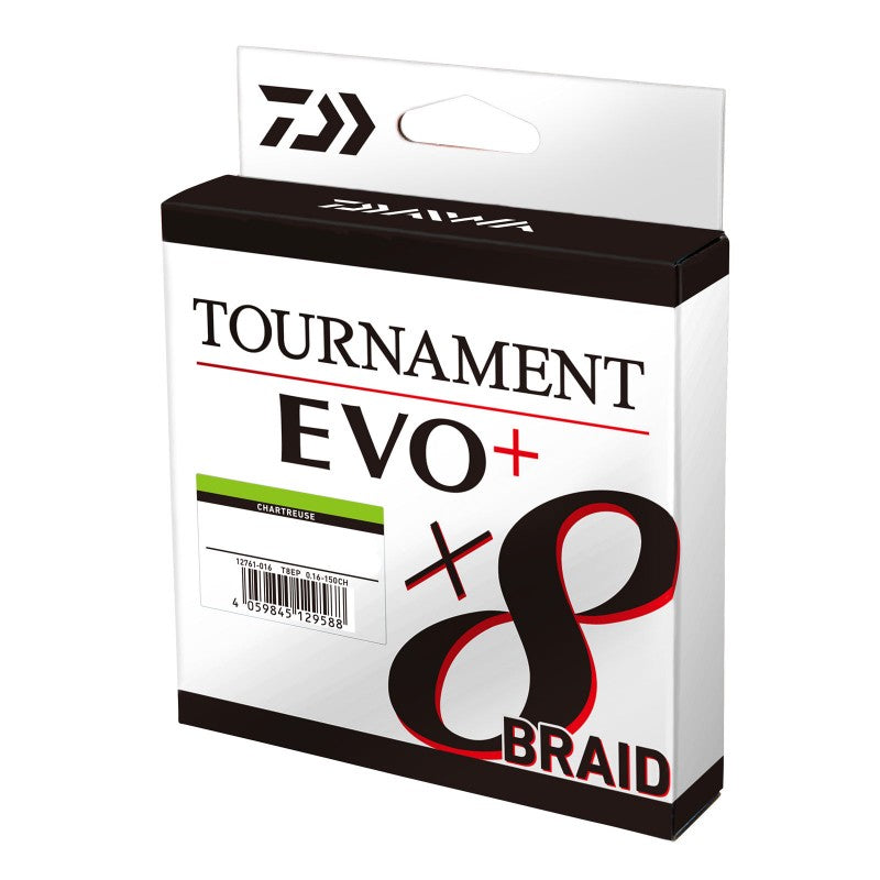 Braided line Daiwa TOURNAMENT X8 BRAID EVO+ CHARTREUSE (yellow) - 270m