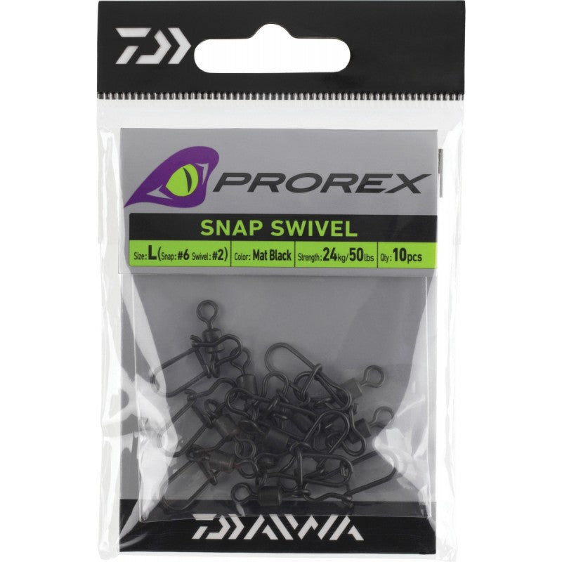 Вирбели с карабинка Daiwa Prorex Snap Swivel - 10 бр в пакет